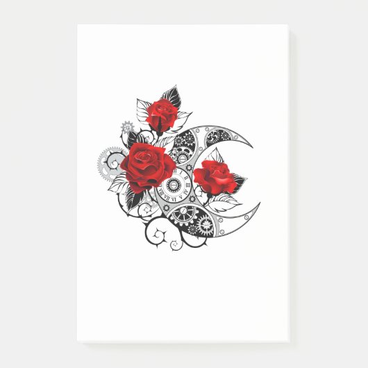 Post-it® Croissant mécanique avec roses rouges (Devant)