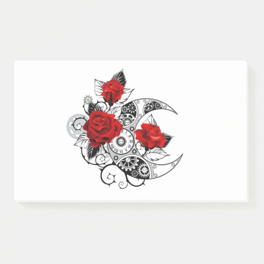 Post-it® Croissant mécanique avec roses rouges (Devant)