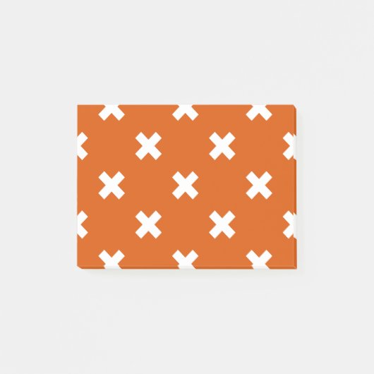 Post-it® Croix blanche coutures sur orange brûlé (Devant)