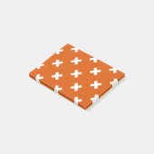 Post-it® Croix blanche coutures sur orange brûlé (Incliné)