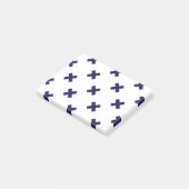 Post-it® Croix bleu marine sur blanc (Incliné)