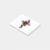 Post-it® Croix d'argent avec une rose rouge (Incliné)