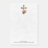 Post-it® Croix en bois élégante aux fleurs roses (Devant)