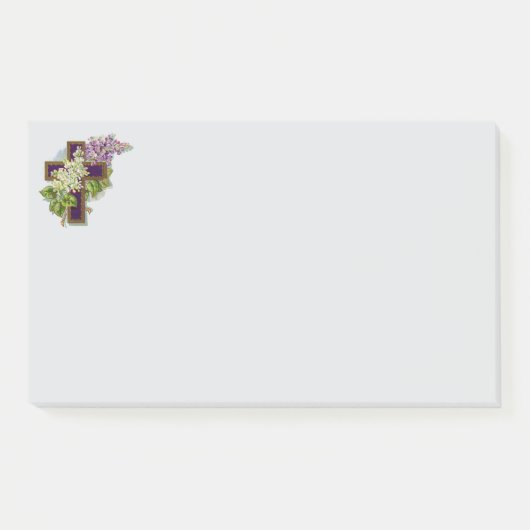 Post-it® Croix Violette Et Fleurs (Devant)