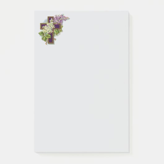 Post-it® Croix Violette Et Fleurs (Devant)
