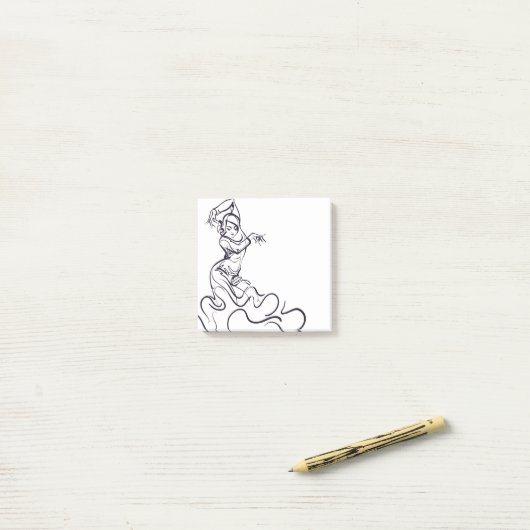 Post-it® Croquis de danseuse flamenco (Sur un bureau)