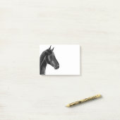 Post-it® Croquis de portrait du cheval équin domestique (Sur un bureau)