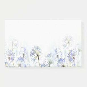 Post-it® Croquis en aquarelle des fleurs d'été bleues