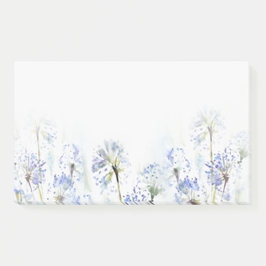 Post-it® Croquis en aquarelle des fleurs d'été bleues (Devant)