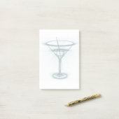 Post-it® Croquis en verre Martini (Sur un bureau)