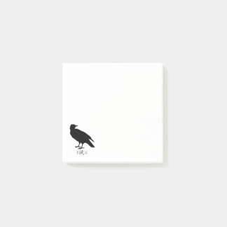 Post-it® Crow Drawing and Naw Silhouette in Black
