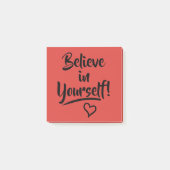 Post-it® Croyez En Vous-Même Rouge Avec Doodle Positif Du C (Devant)