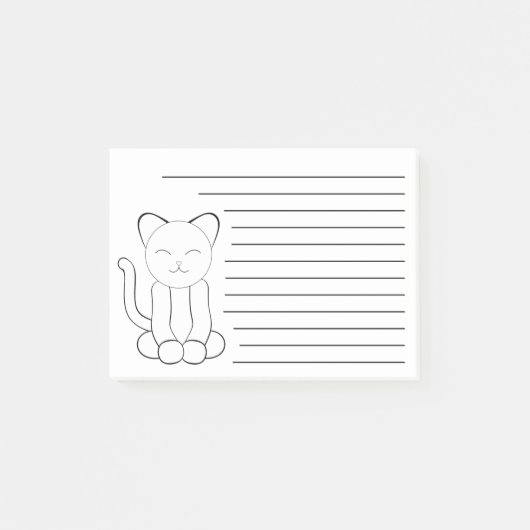Post-it® Cube chatte noir blanc kitté (Devant)