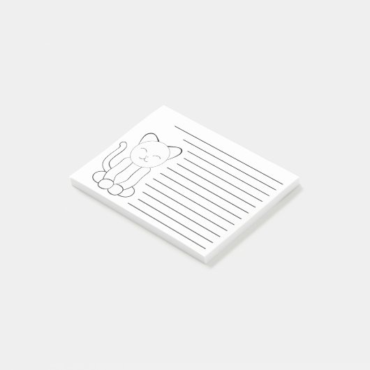 Post-it® Cube chatte noir blanc kitté (Incliné)
