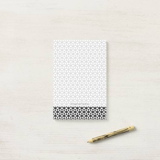 Post-it® Cube Noir Et Blanc Motif (Sur un bureau)