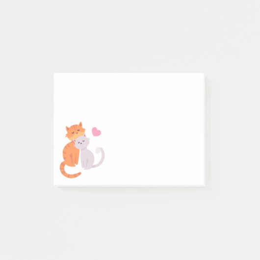 Post-it® Cuisine Amoureux des chats Gray Kitty Kitten Aime (Devant)