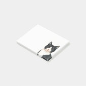 Post-it® Cuisine Kitten Noir Aquarelle Blanc Chat Kitty (Incliné)