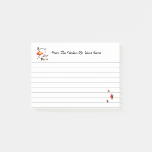 Post-it® Cuisine Magicien Retro Linked Custom Post it Notes (Devant)