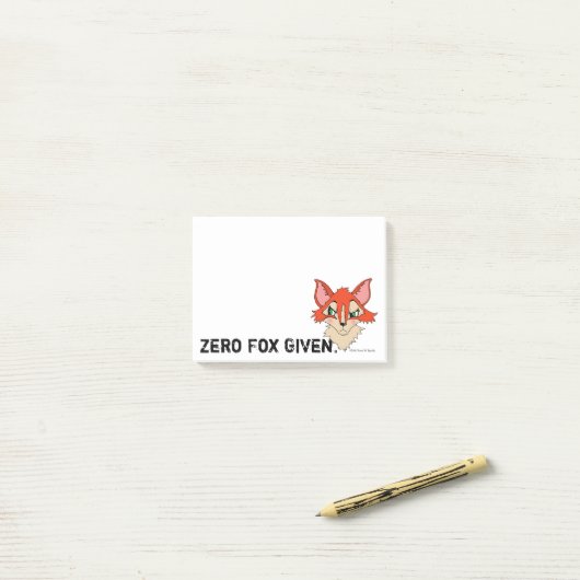 Post-it® Cuisine Zero Fox Donnée Red Orange Fox (Sur un bureau)