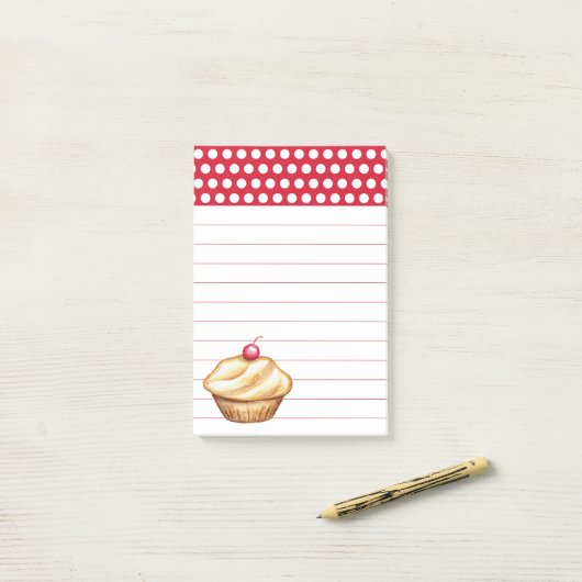 Post-it® Cupcake Grocert List Post It Notes (Sur un bureau)