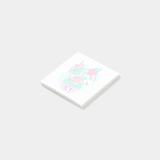 Post-it® Cupcake mignonne et crème glacée joyeuse (Incliné)