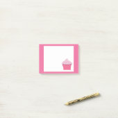 Post-it® Cupcake rose mou, Notes personnalisées (Sur un bureau)