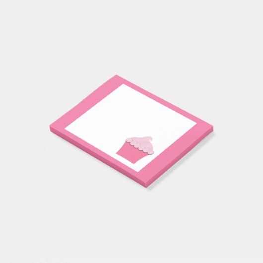 Post-it® Cupcake rose mou, Notes personnalisées (Incliné)