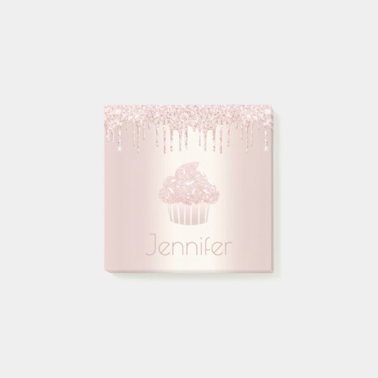 Post-it® Cupcake rose rose rose or parties scintillant gout (Devant)