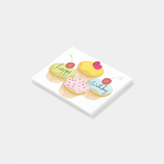 Post-it® Cupcakes d'anniversaire (Incliné)