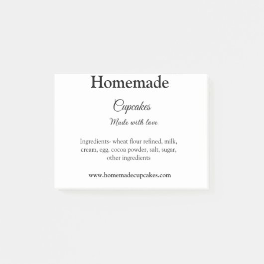 Post-it® cupcakes faits maison faits avec amour ajouter sit (Devant)