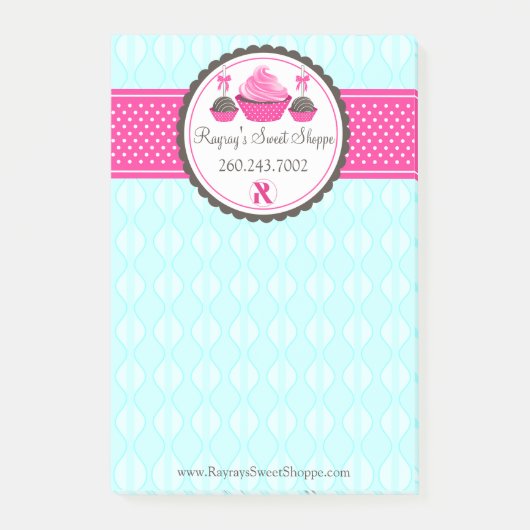 Post-it® Cupe à gâteau personnalisée Aqua Rose V1 (Devant)