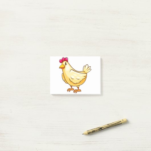 Post-it® Cupide poulet (Sur un bureau)