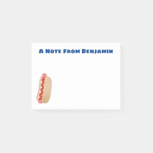 Post-it® Curieux hot dog Weiner dessin animé (Devant)