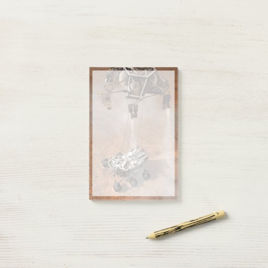 Post-it® Curiosity Arrivant Sur La Surface Martienne. (Sur un bureau)