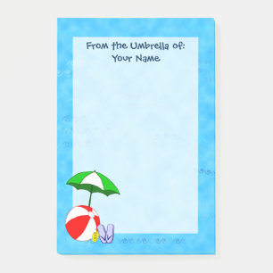 Post-it® Custom Beach Ball Pool Umbrella Post it Notes