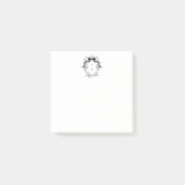 Post-it® Custom Black & White Crest Monogram Post-it Notes (Devant)