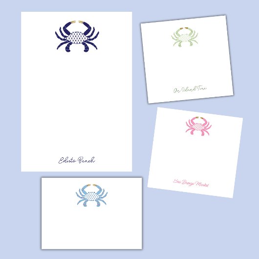Post-it® Custom Chic Pink Crab | Coastal Sticky Notes