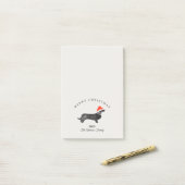Post-it® Custom Christmas red gray santa dachsund (Sur un bureau)