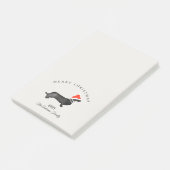 Post-it® Custom Christmas red gray santa dachsund (Incliné)