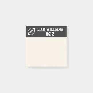 Post-it® Custom Football Player Name & Number Black Trendy 