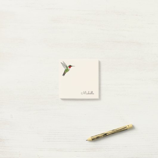 Post-it® Custom Hummingbird  Notes (Sur un bureau)