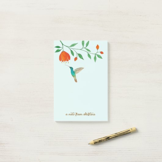 Post-it® Custom Hummingbird Post-It Notes (Sur un bureau)