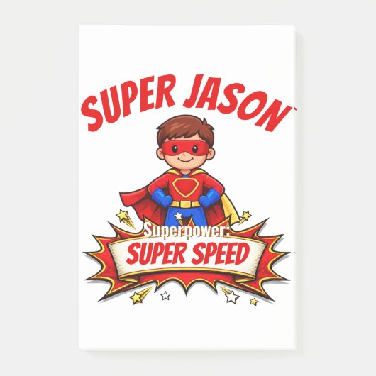 Post-it® Custom Kids Superhero Name & Superpower (Devant)