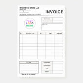 Post-it® Custom Logo Invoice Order Forms | Business Pad (Devant)
