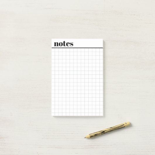 Post-it® Custom Mini Graph Paper Sticky Notes, 4" x 6" (Sur un bureau)
