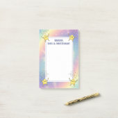 Post-it® Custom Mitzvah Notes Rainbow Confetti Stars (Sur un bureau)