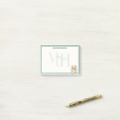 Post-it® Custom Monogram Hand Drawn Dachshund Reading (Sur un bureau)