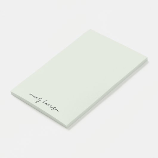 Post-it® Custom Monogram Light Sage Chic Minimalist  (Incliné)
