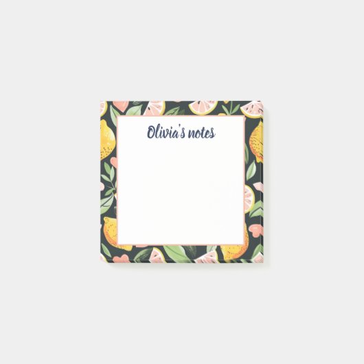 Post-it® Custom Name Chic Lemon Citrus Fruits (Devant)