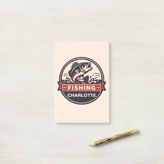 Post-it® Custom Name Fishing (Sur un bureau)